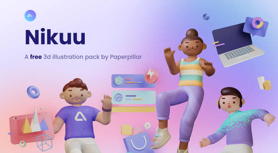 Image de Nikuu (lien figma community pour des illustrations 3d libre de droits)