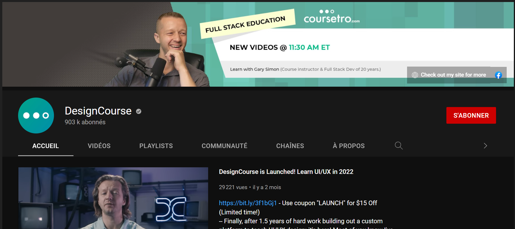 Image de la chaine youtube design course